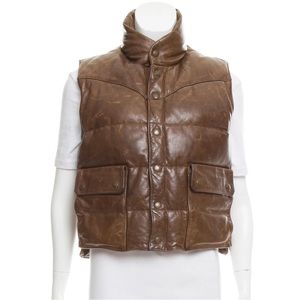 Ralph Lauren luxury down filled genuine LEATHER vest